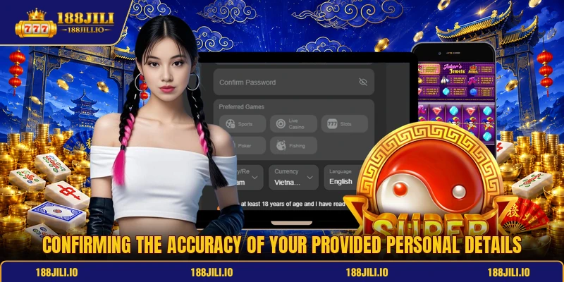 Confirming the accuracy of your provided personal details Confirming the accuracy of your provided personal details