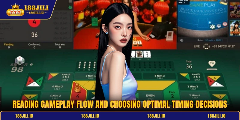 Reading gameplay flow and choosing optimal timing decisions